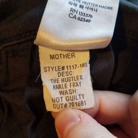 Mother Denim The Hustler Ankle Fray Denim Jeans Size 24 Not Guilty 1117-180 - Picture 12 of 12
